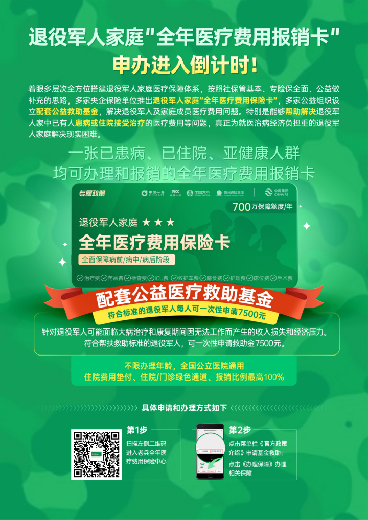 事關(guān)退役軍人家庭全年醫療費用報銷(xiāo)，項目正在推進(jìn)中！-云南能投軍創(chuàng  )產(chǎn)業(yè)投資有限公司